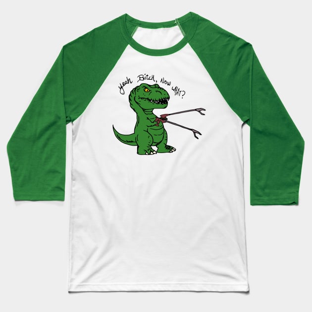 T-Rex Evolved Baseball T-Shirt by MarinasingerDesigns